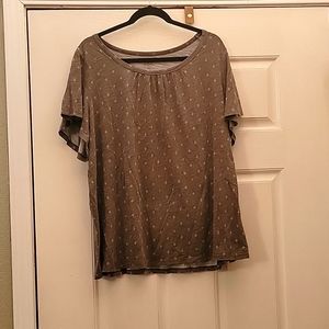 Brown summer top by St John's Bay, Size 2X